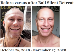 Before versus after Bali Silent Retreat