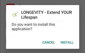 LONGEVITY - Extend YOUR Lifespan App Start Installation